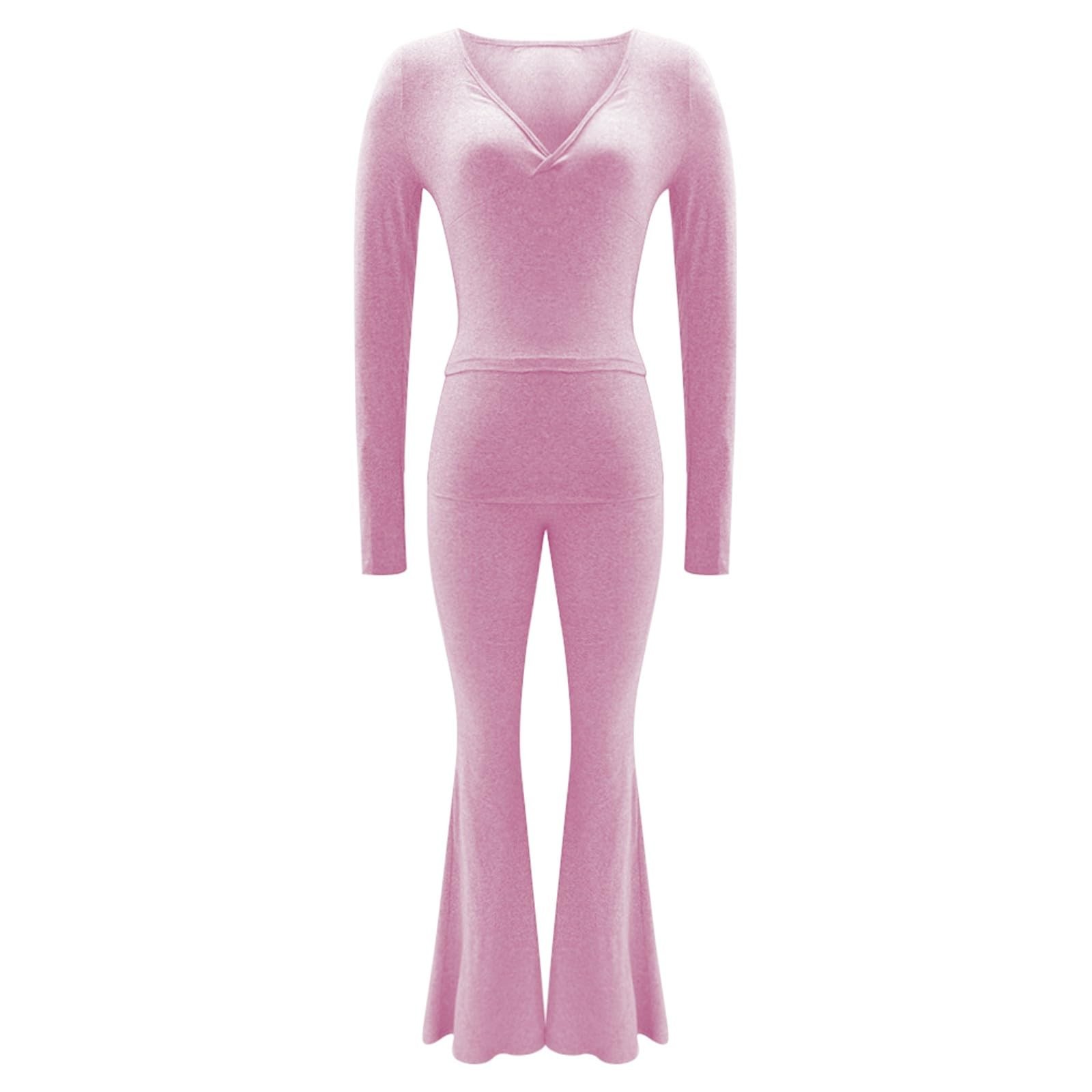 thumbnail image 5 of Conjunto de entrenamiento de 2 piezas para mujer: top corto de manga larga y pantalones de yoga con vuelta, conjunto de fitness a juego, 5 of 5